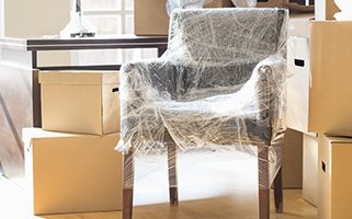 furniture and boxes