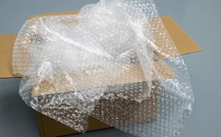box with bubble wrap